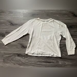 Women’s large Gap white grey textured thermal long sleeve